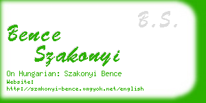 bence szakonyi business card
